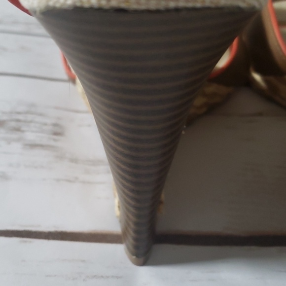 Cato brown and orange strap wedges - Picture 7 of 8
